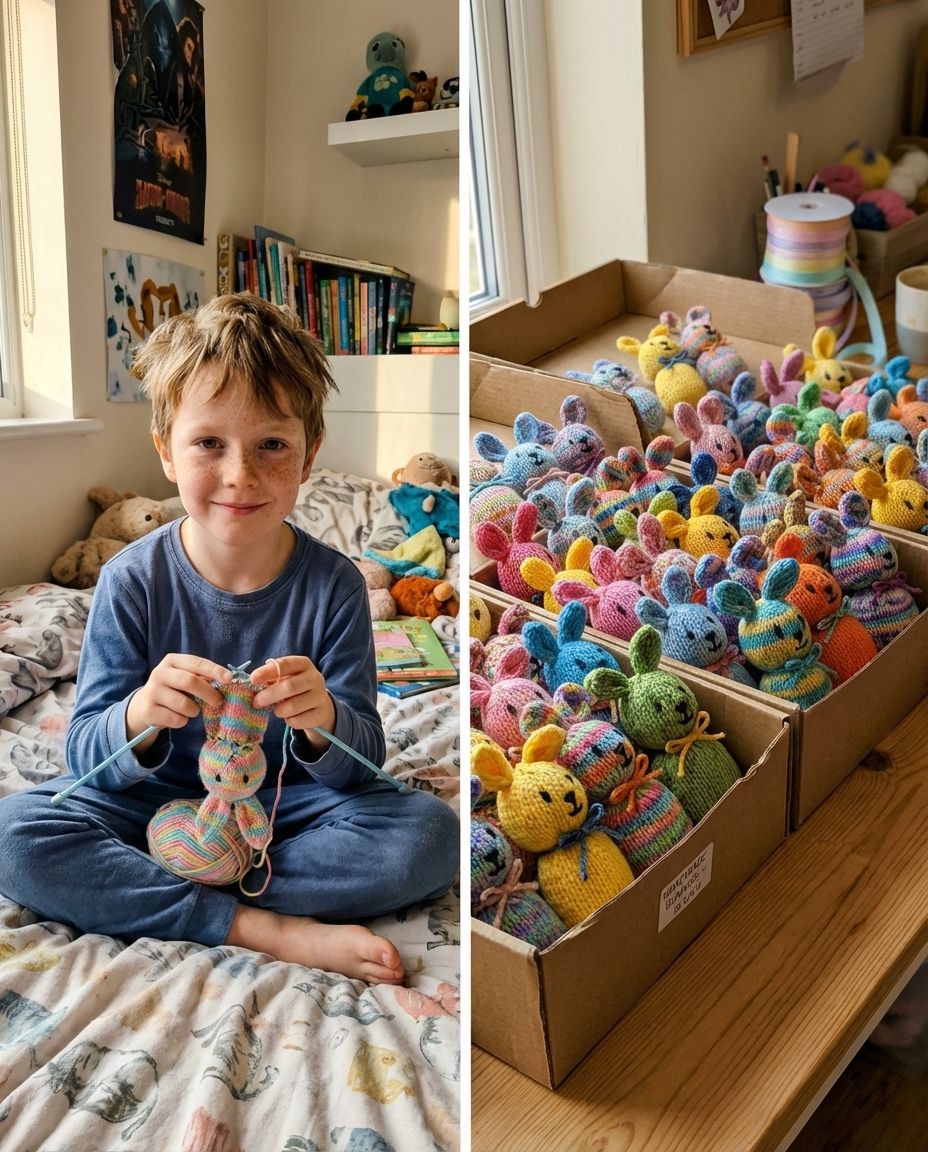 My Grandson Turned His Late Mother’s Sweaters Into Easter Gifts for Sick Children—Then One Cruel Moment Changed Everything
