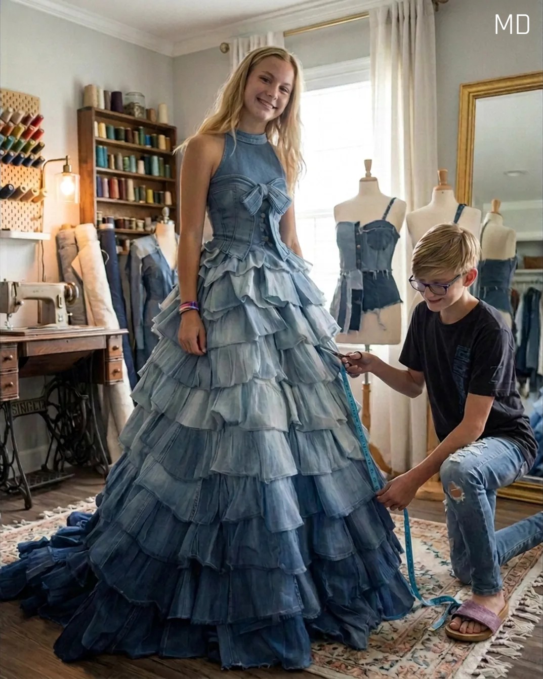 My Brother Sewed My Prom Dress From Our Mom’s Jeans—What Happened at Prom Surprised Everyone