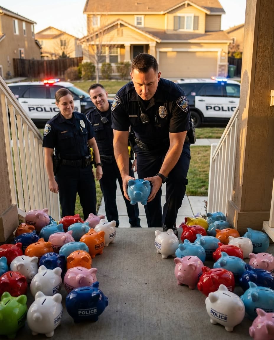 My 6-Year-Old Son Tried to Help Our Elderly Neighbor With His Piggy Bank — The Next Morning, Police Cars and Hundreds of Piggy Banks Filled Our Yard