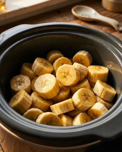 4-Ingredient Slow Cooker Banana Dessert That Tastes Like a Warm Caramel Treat
