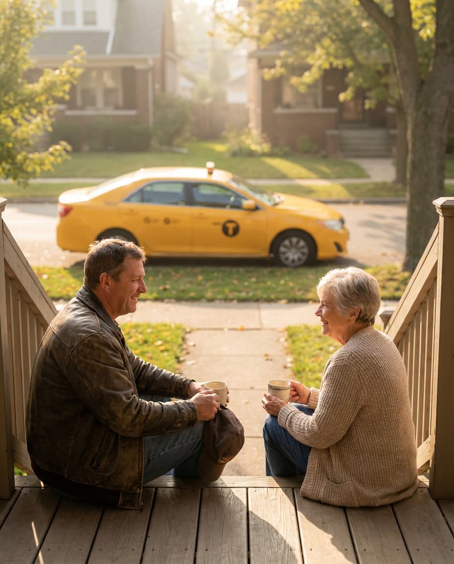 For 2 Years, the Same Taxi Stopped at My House Every Saturday at 9:15 — Last Week, the Driver Finally Got Out