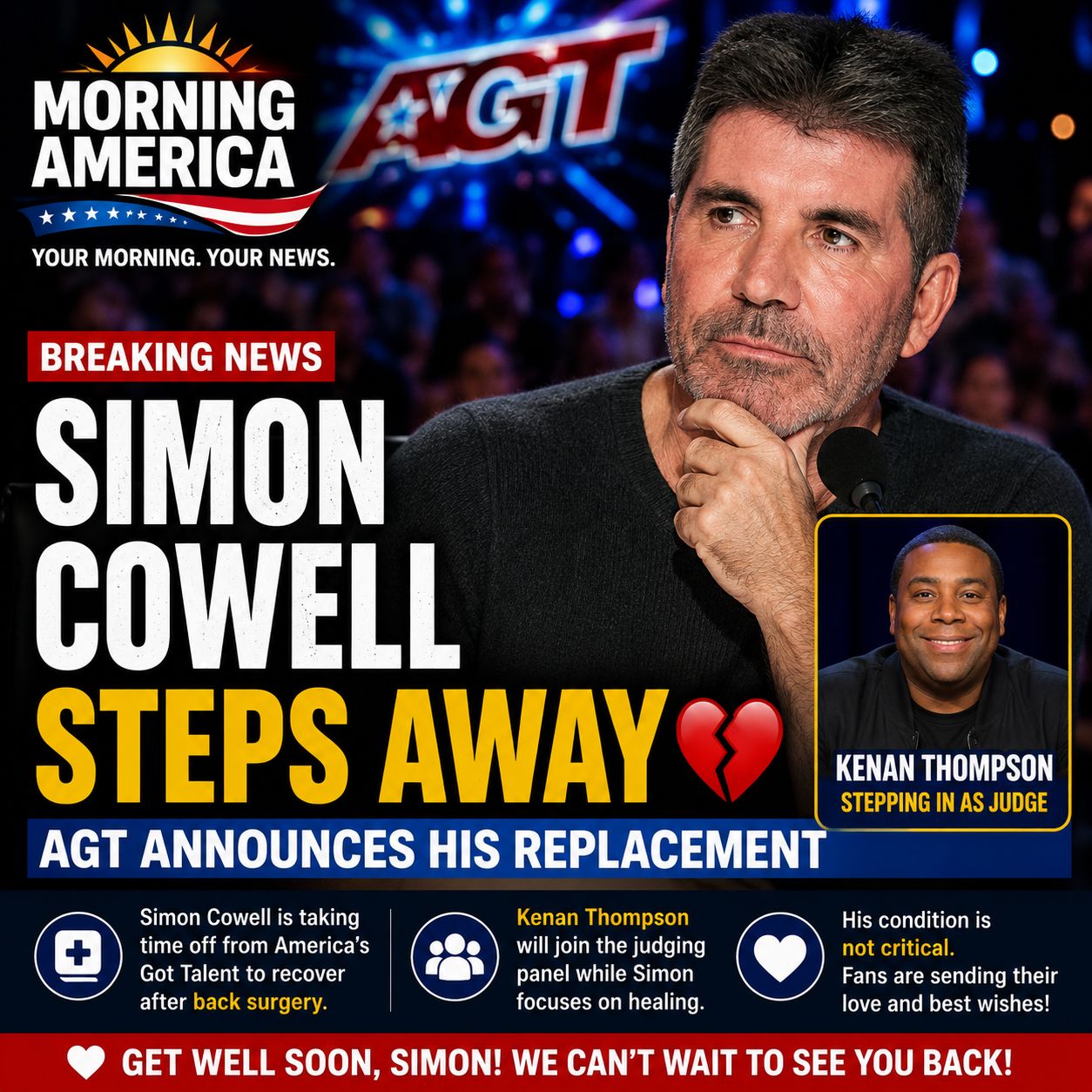 Simon Cowell Steps Away From America’s Got Talent as Kenan Thompson Steps In Simon Cowell Steps Away From America’s Got Talent as Kenan Thompson Steps In