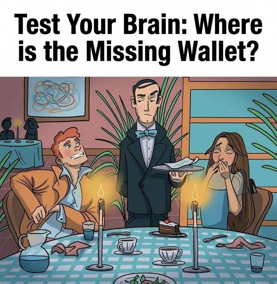 Test Your Brain: Where is the Missing Wallet? Test Your Brain: Where is the Missing Wallet?