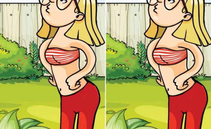 Spot 1 Difference: Blonde Girl in the Garden!