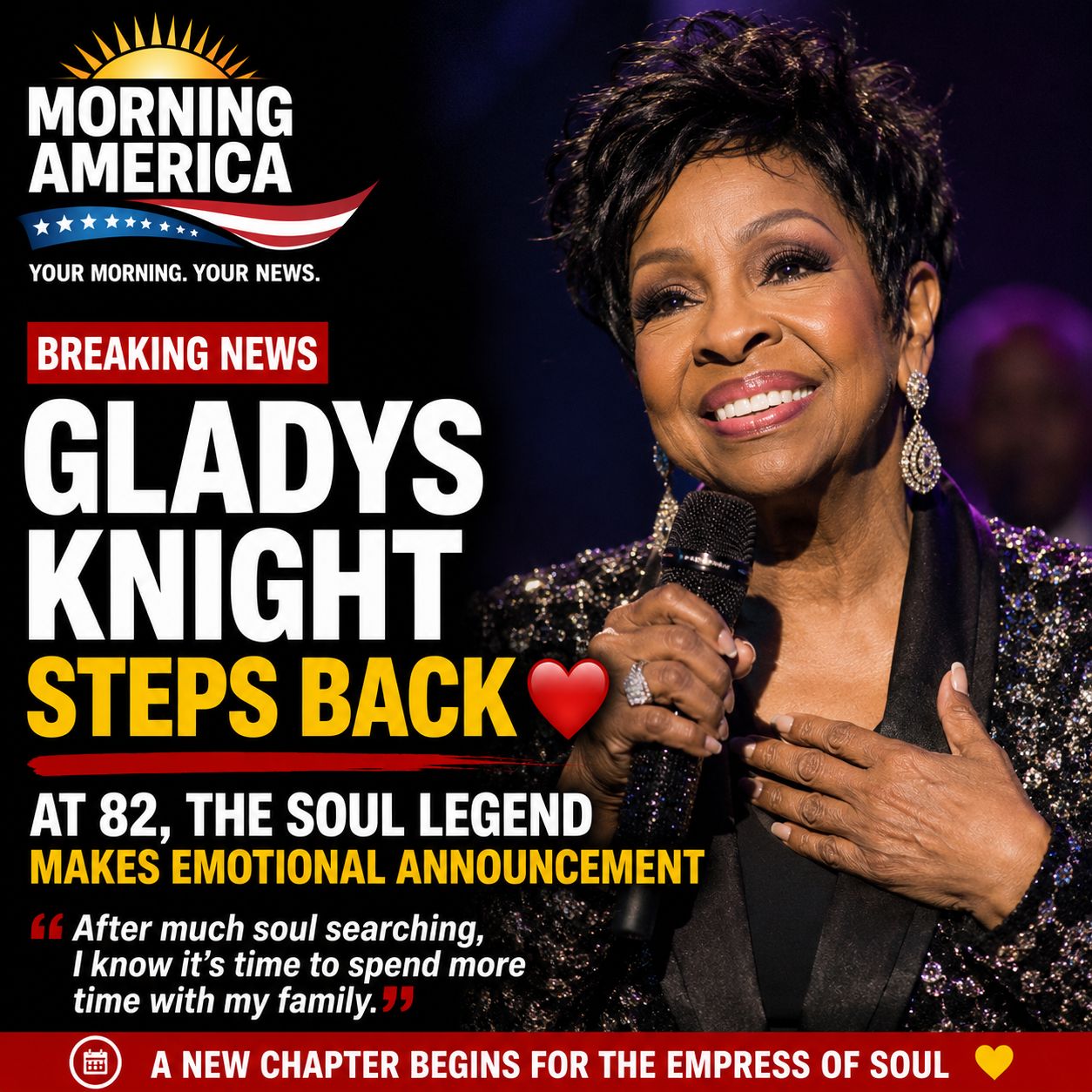 Gladys Knight Makes Emotional Career Announcement at 82: “Empress of Soul” Begins a New Chapter