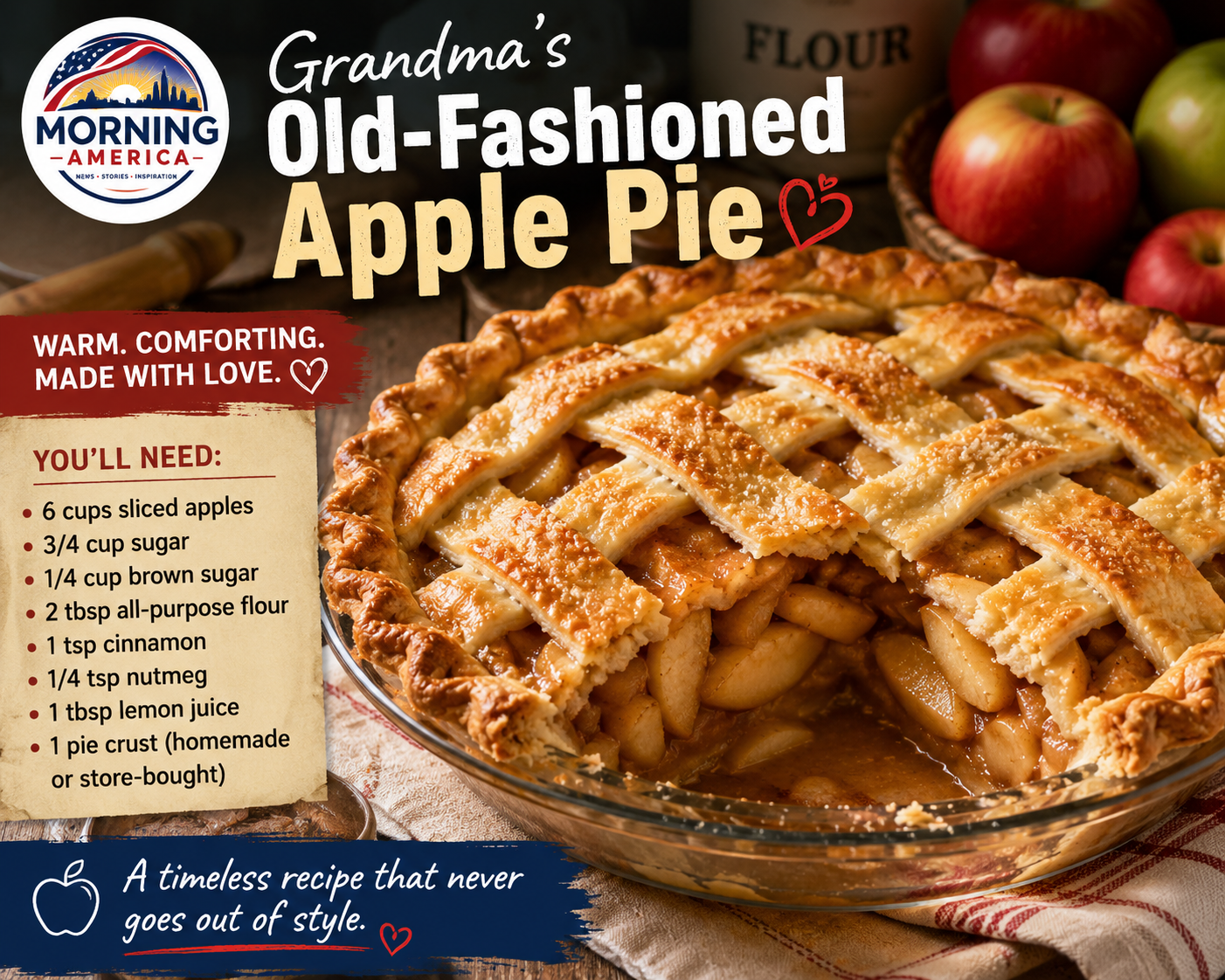 Grandma’s Old-Fashioned Apple Pie – A Timeless Homemade Classic