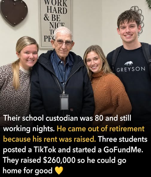 80-Year-Old Custodian Returned to Work After His Rent Went Up — Then Three Students Changed His Life 80-Year-Old Custodian Returned to Work After His Rent Went Up — Then Three Students Changed His Life