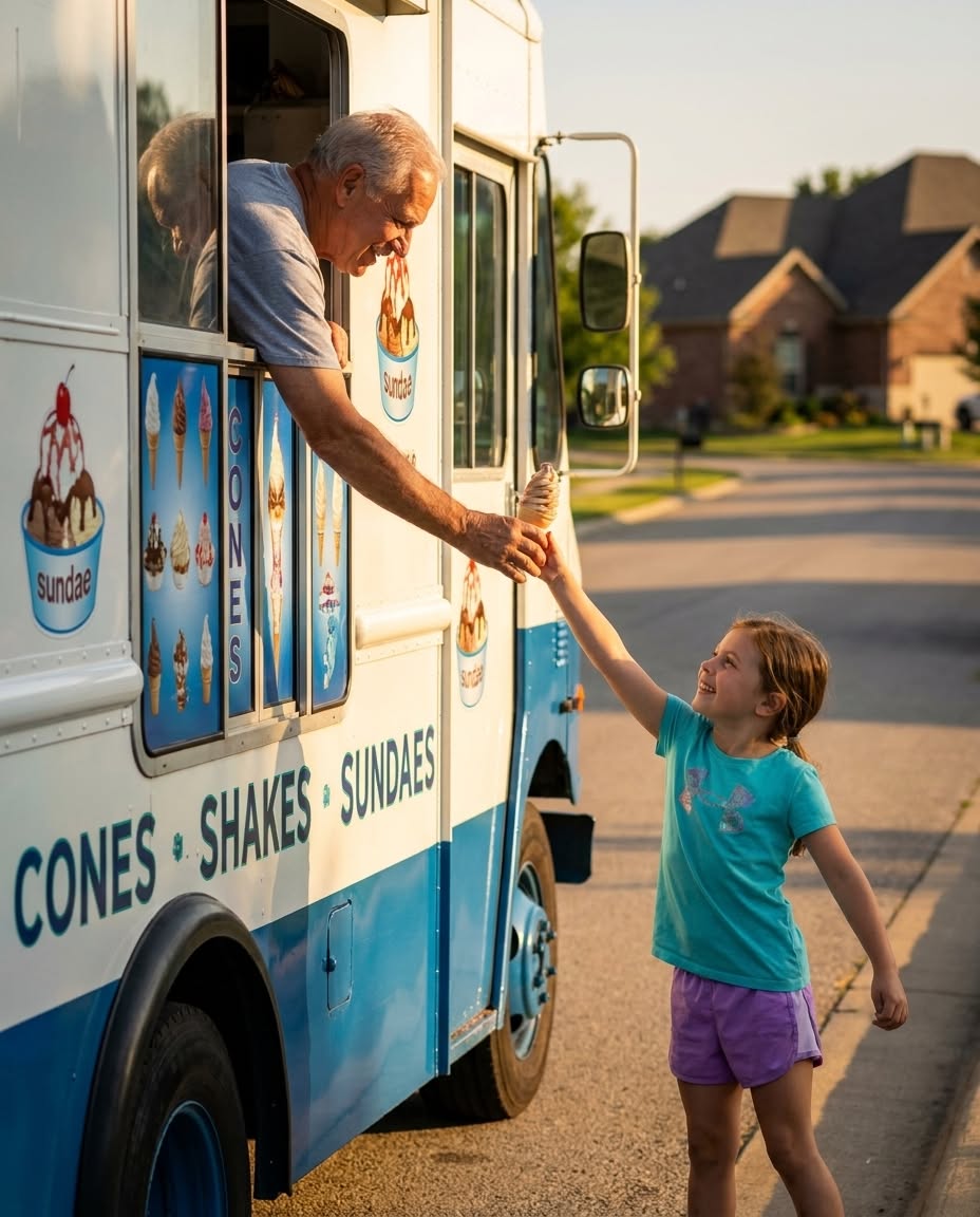 My Daughter Kept Getting Free Ice Cream From One Truck — Then the Driver Handed Me a Photograph From My Childhood My Daughter Kept Getting Free Ice Cream From One Truck — Then the Driver Handed Me a Photograph From My Childhood