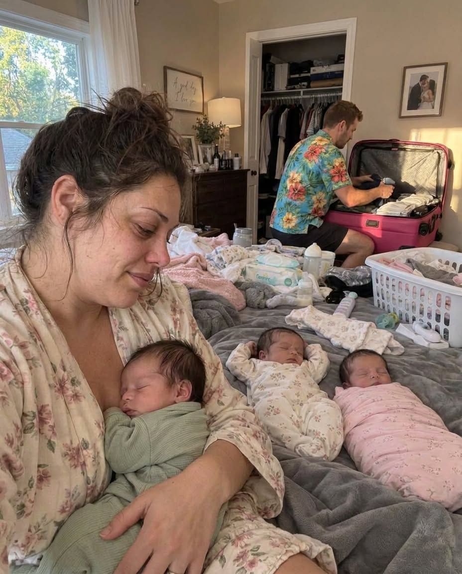 My Husband Left Me With Newborn Triplets for a Solo Vacation — Then He Opened His Suitcase in Front of His Friends