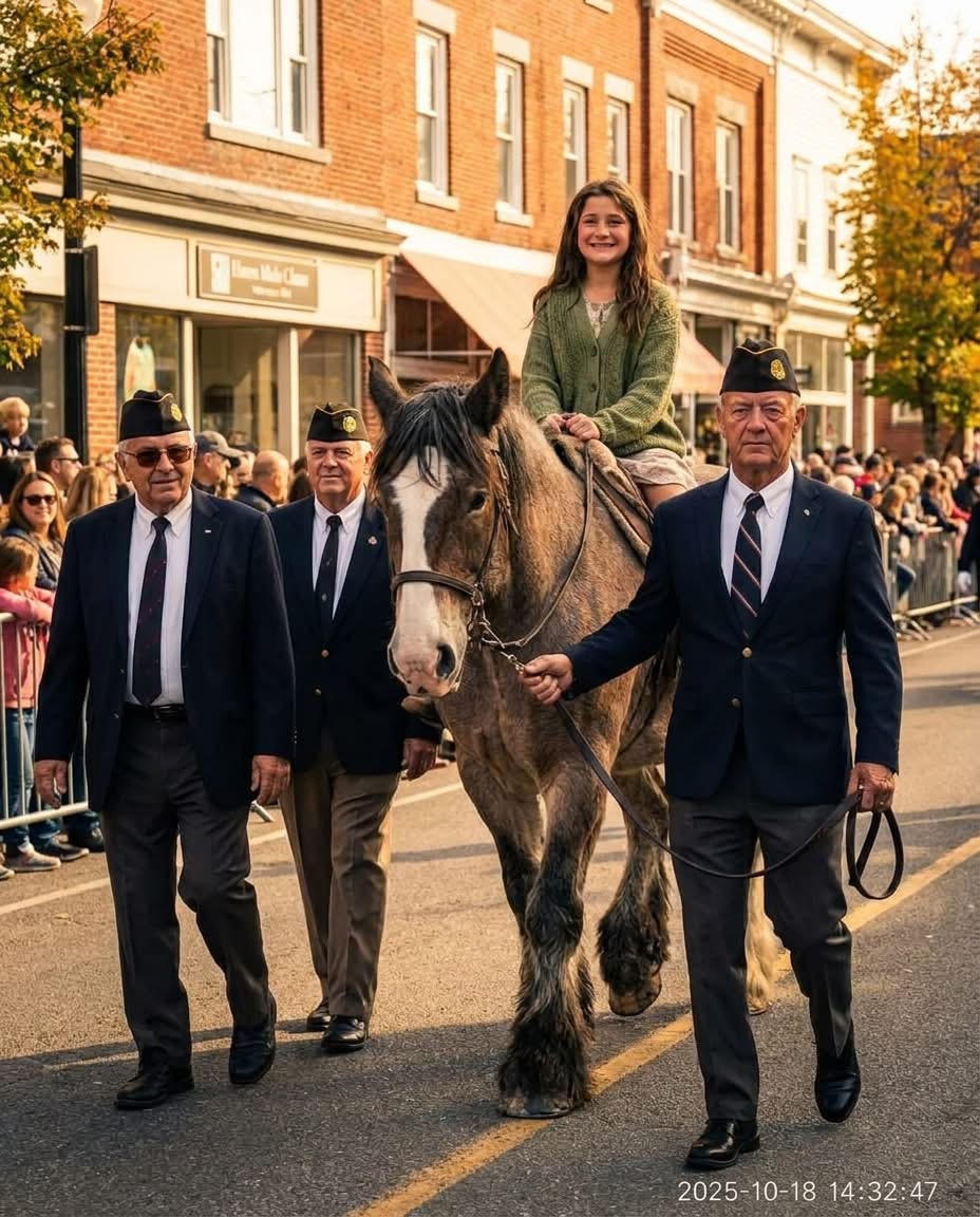 A Parade Committee Rejected a Fatherless Girl and Her One-Eyed Horse — Then 30 Veterans Marched In Beside Her